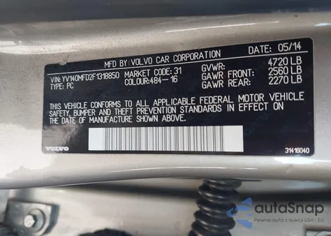 2015 Volvo S60 T5 Platinum from USA, damaged, VIN YV140MFD2F1318850